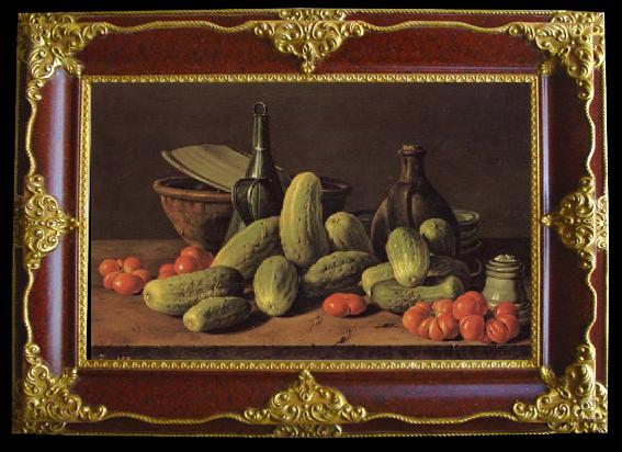 framed  Luis Menendez Still Life with Cucumbers and Tomatoes, Ta119-3